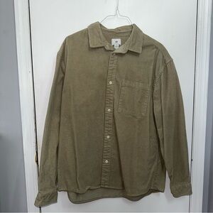H&M Olive Corduroy Shirt